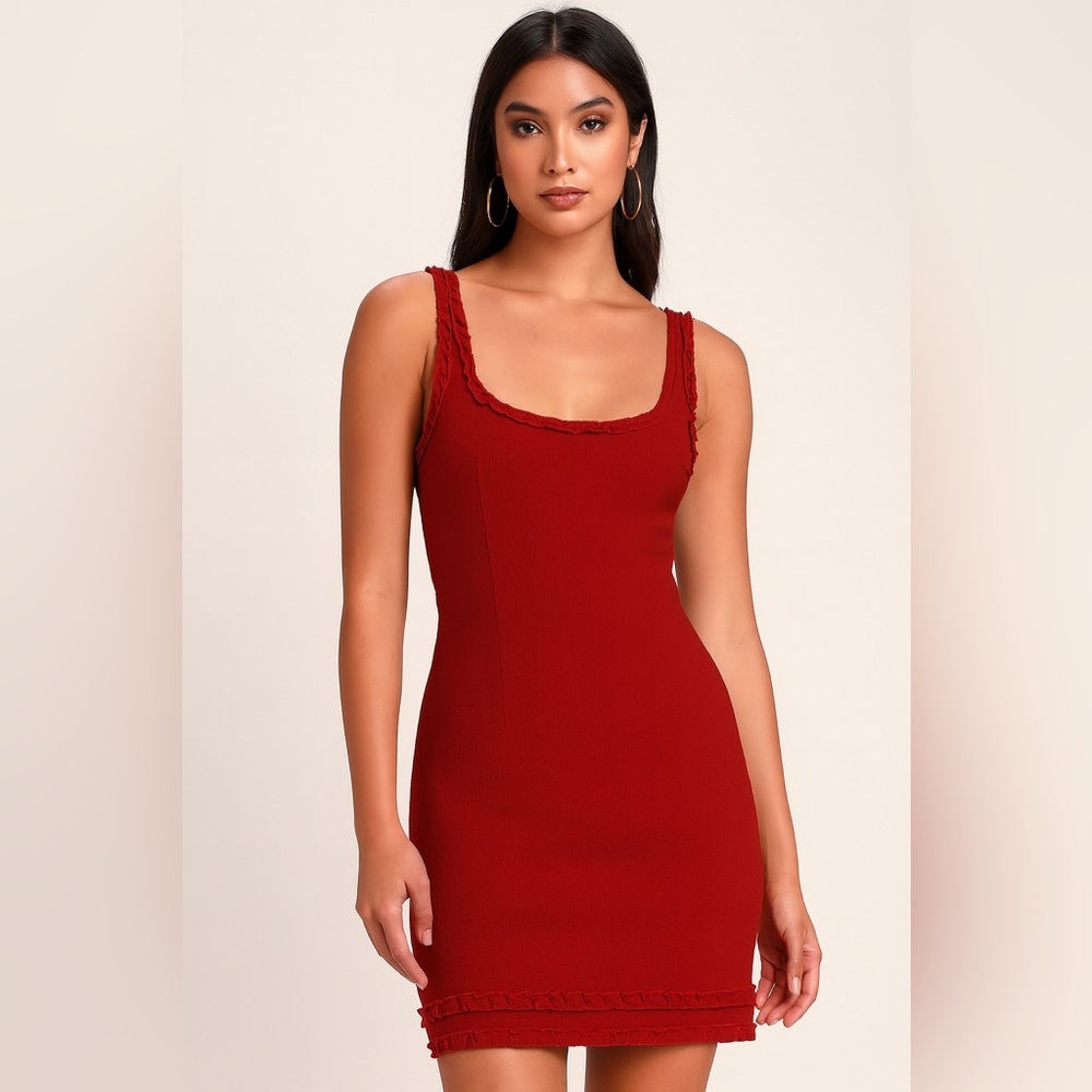 Lulus wine red bodycon dress